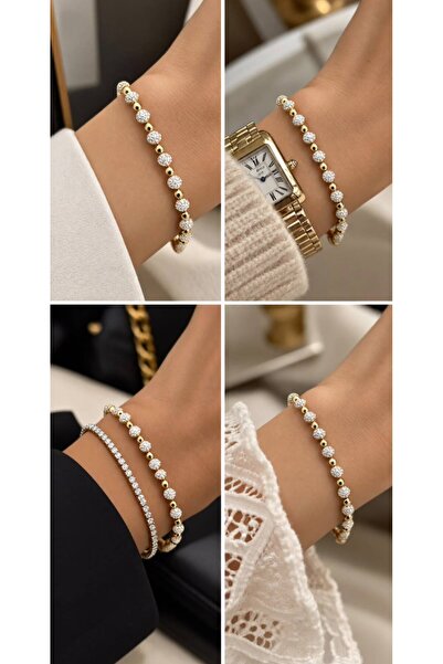 PARTEA Kadın Xuping 14K Gold Zirkon Taşlı Modern Bileklik