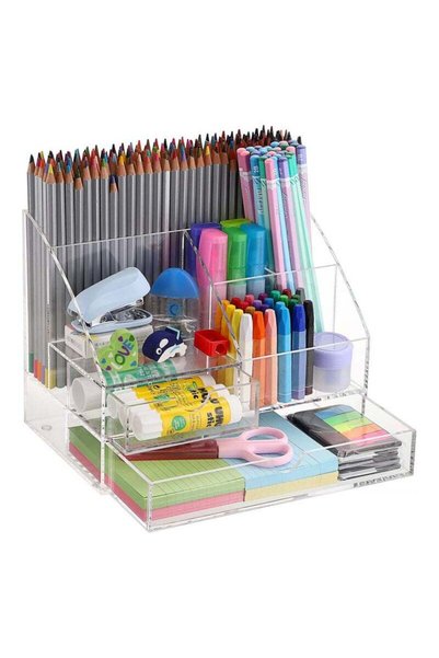Generic TPGP Acrylic Desk Supply Storage Drawers Pen Organizer