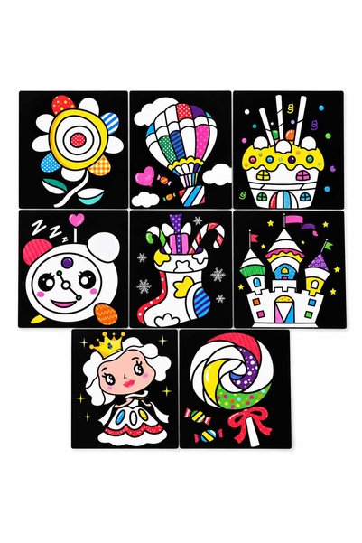 MASHASHOP Set de creație pentru pictură cu nisip colorat, 26 de foi cu animale, 12 culori, multicolor, 5 ani+