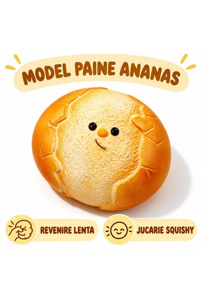Flippy Jucărie Squishy Pâine Ananas Drăguță, Revenire Lentă, Jucărie Antistres Fidget, Cadou Kawaii Pentru Copii