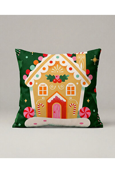 viki concept Gingerbread House Patterned Cushion Cover 361 – Gingerbread Hous...