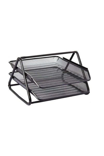 Generic Yuwell 2-Tier Metal Mesh Document Tray Desk Organizer Paper Holder fo...
