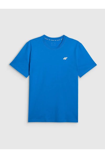 4F Tricou albastru pentru bărbați, 100% bumbac, croială normală, Colecția Spo...