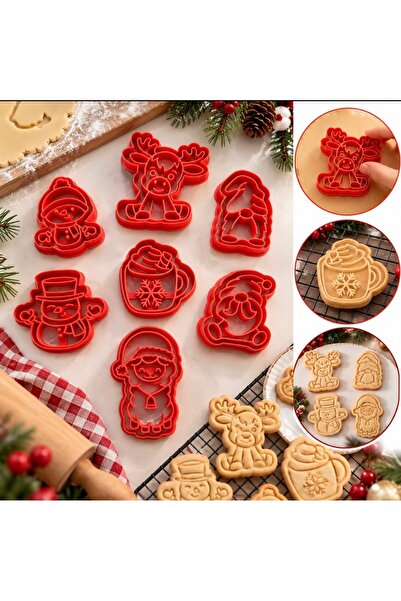 Generic Brand 🎄   مجموعة قوالب الكوكيز ذات الطابع الاحتفالي بالعام الجديد مك...