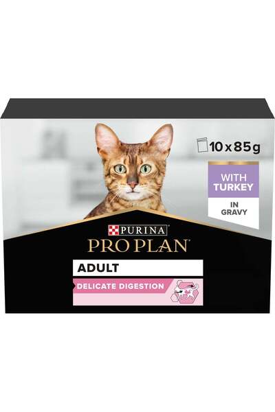 PURINA DOG&CAT CHOW Purina Pro Plan Delicate Digestion Wet Cat Food, Turkey i...