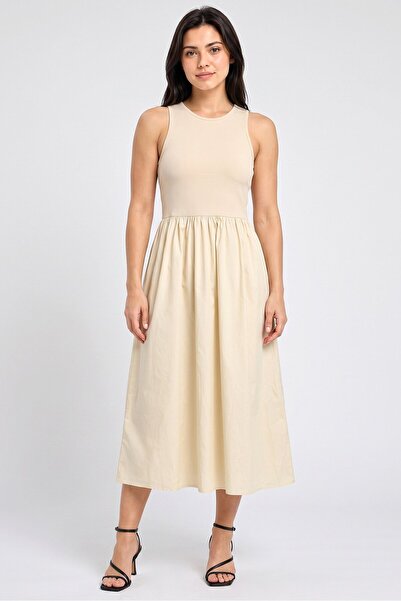 Brave Soul Women Ribbed Midi Dress, Mocha Brown