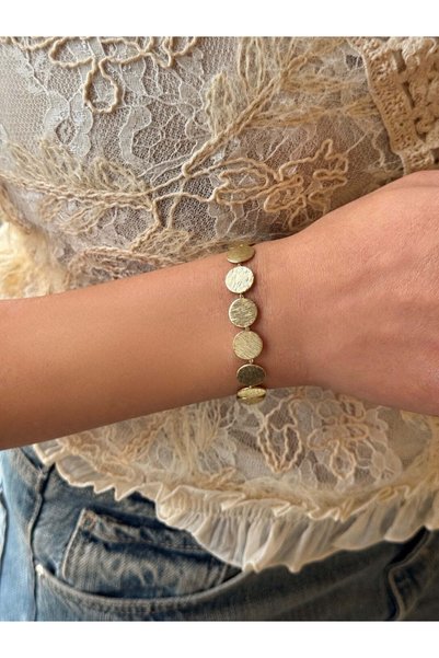 KİUSS Plaka Gold Bracelet