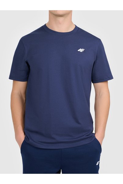 4F Tricou bărbătesc din bumbac simplu, bleumarin, croială normală, 180 g/m², ...