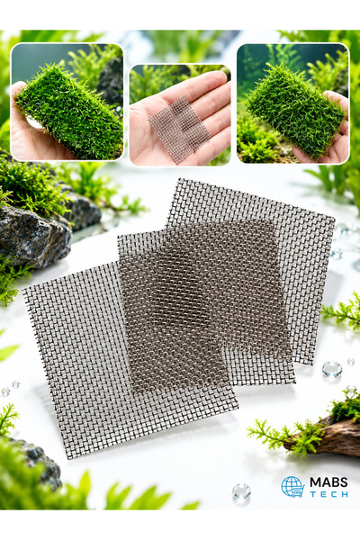 Mabs Tech Akvaryum Dekorasyonu İçin Paslanmaz Moss Teli / Bitki Sabitleme 5x5 cm (1 Adet)