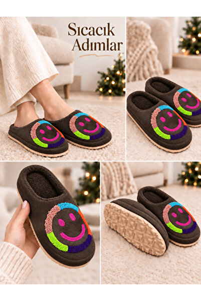 Behtah Kundura Women's House Slippers Plush Christmas New Year Smiling Face F...