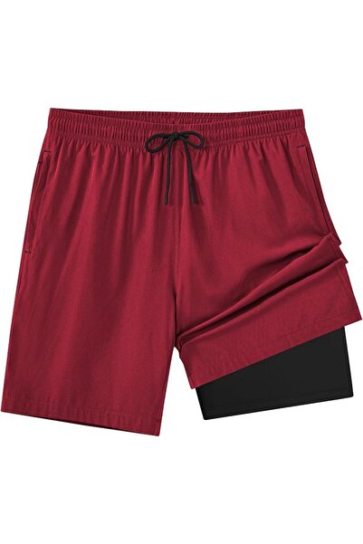 Zoofly Mens Swim Trunks 2 in 1 Swim Shorts Quick Dry Board Shorts with Compre...