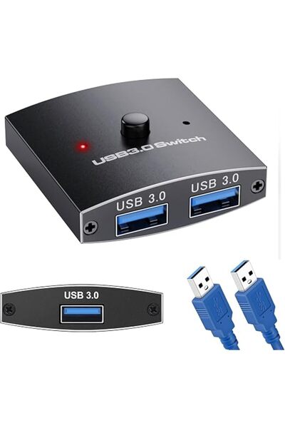 KASTWAVE محول USB 3.0 ثنائي الاتجاه (2 مدخل 1 مخرج / 1 مدخل 2 مخرج) - عبوة من...