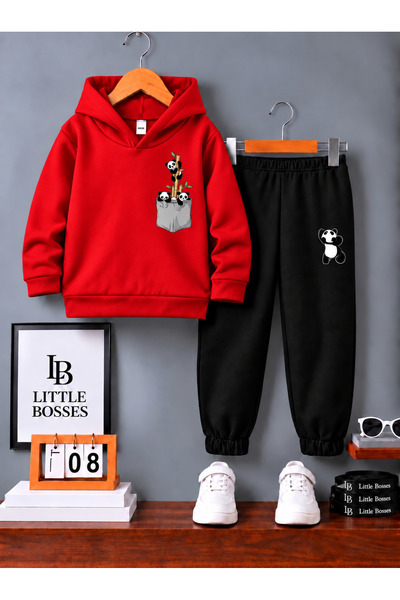 LB little bosses طقم بدلة رياضية شتوية للأطفال للجنسين (PANDAA)
