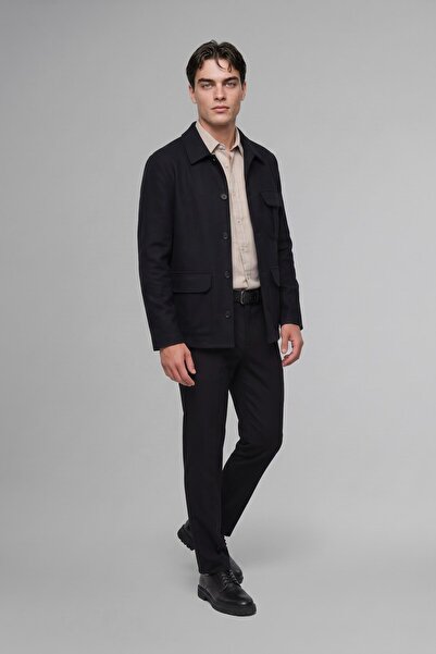 DeFacto Regular Fit Blazer-Jacke aus Taft mit Polokragen und Taschen I0348AX26WN