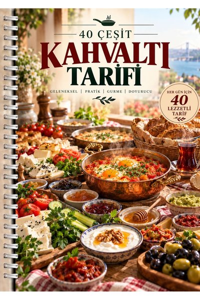 Eseran Print 40 Çeşit Kahvaltı Tarifleri-Tarif Defteri-A5 Spiralli