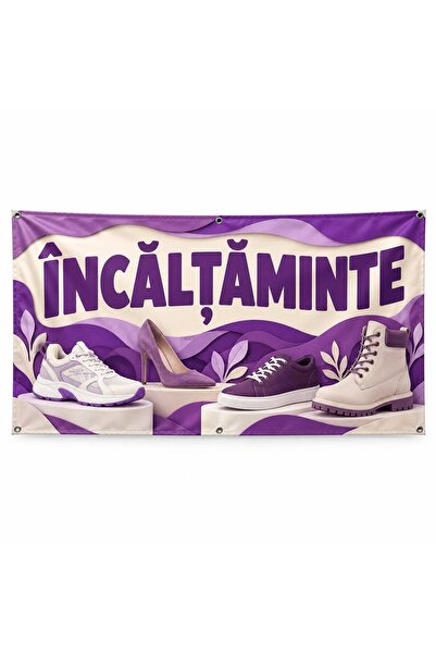 ShopPrint Banner încălțăminte – model urban, 100x50 cm, frontlit cu tiv și capse