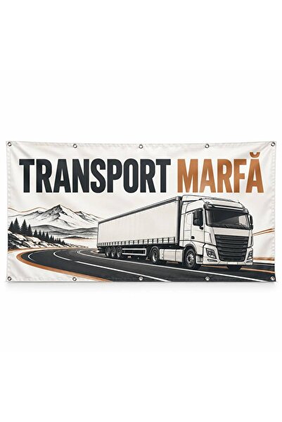 ShopPrint Banner transport marfă – model minimal, 200x100 cm, frontlit cu tiv...