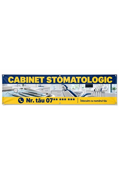 ShopPrint Banner cabinet stomatologic cu numărul tău, 400x100 cm, frontlit cu...