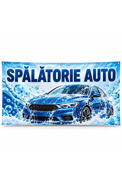 ShopPrint Banner spălătorie auto – model fotografic, 100x50 cm, frontlit cu t...