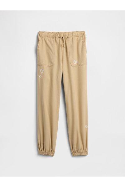 GAP Kız Çocuk Açık Kahverengi Kids Pull-On Twill Utility Joggers