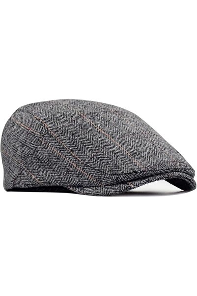GENERAL Mens Tweed Flat Cap Driving Hat Newsboy Cap - Adjustable 55-59CM Fash...