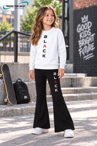 TREND THE BEST Trendin En İyisi Winter, Spring, and Autumn Girls' Black Spani...