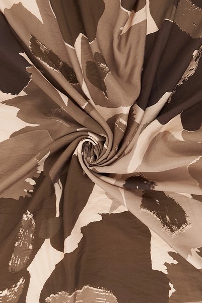 KYR Floral Pattern Viscose Scarf Brown