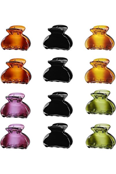 Lolalet 12 Pcs Small Hair Claw Clips, 1.57 Inch Nonslip Medium Hair Claw Clip...