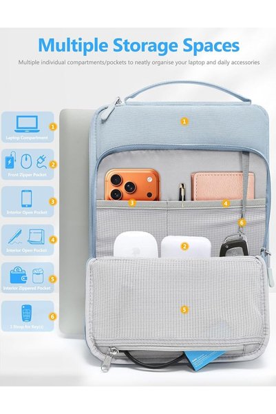 GENERAL حقيبة حماية للكمبيوتر المحمول من HYZUO مقاس 13 بوصة لأجهزة MacBook Air 13 M5 M4 M3 M2 M1 A3449 2026-2018، حافظة لأجهزة MacBook مقاس 13 بوصة