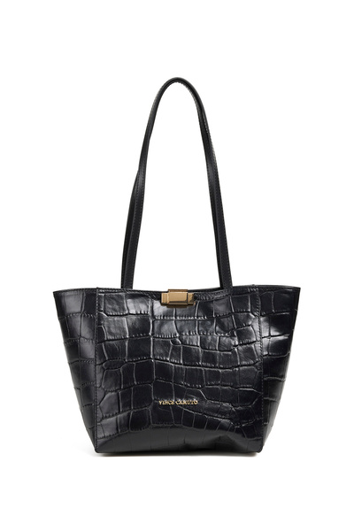 Vince Camuto LAURA-DOGLIE-KROKO Siyah Kadın Deri Tote Çanta