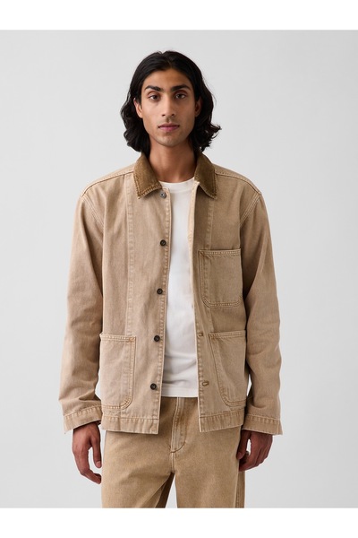 GAP Erkek Bej Denim Barn Ceket