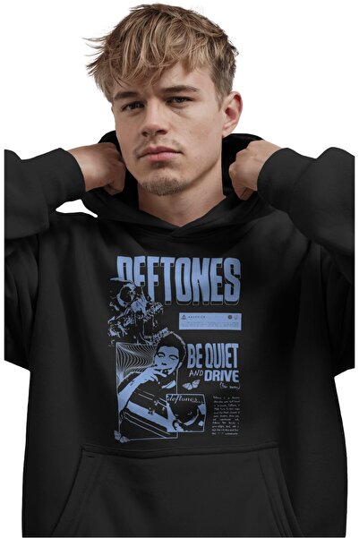 SEVBANO Hanorac premium supradimensionat unisex cu imprimeu frontal Deftones ...
