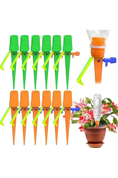 LinJie Automatic Plant Watering Spikes, 12Pcs Adjustable Drip Irrigation Spik...