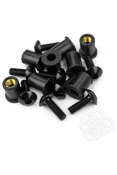 TNT Tuning Suruburi parbriz M5x15mm 8 buc Negre