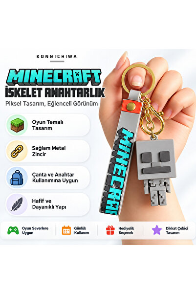 FG KONNİCHİWA 🎮 Minecraft Creeper Steve Skeleton privezak | Unisex privezak ...