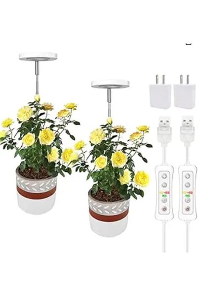 Bamworld Plant Light 06 - Compact Telescopic - White - 2-Pack - UK Standard