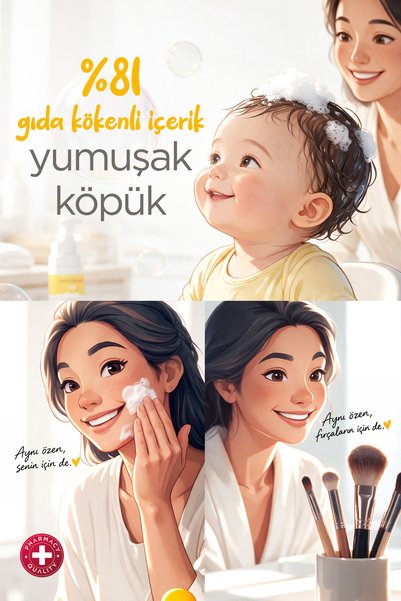 MAMAAURA Ultra Hassas Bebek Vücut ve Saç Köpük Şampuanı - Baby Foam Shampoo 250 ml