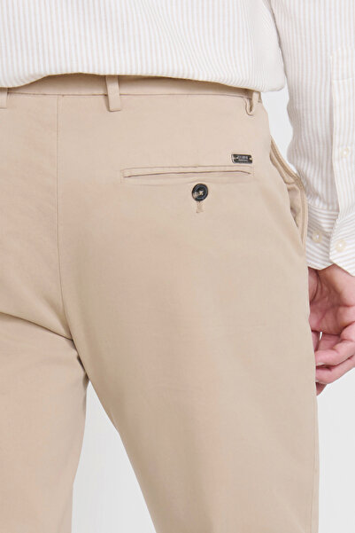 ALTINYILDIZ CLASSICS Erkek Vizon Pamuklu Slim Fit Dar Kesim Yan Cepli Esnek Chino Pantolon