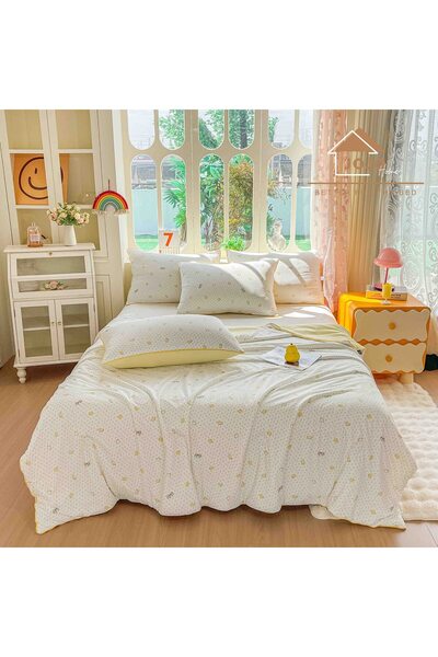 JOJO HOME Set de lenjerie de pat cool, JOJO HOME, 3 piese, 100% bumbac, 200X2...