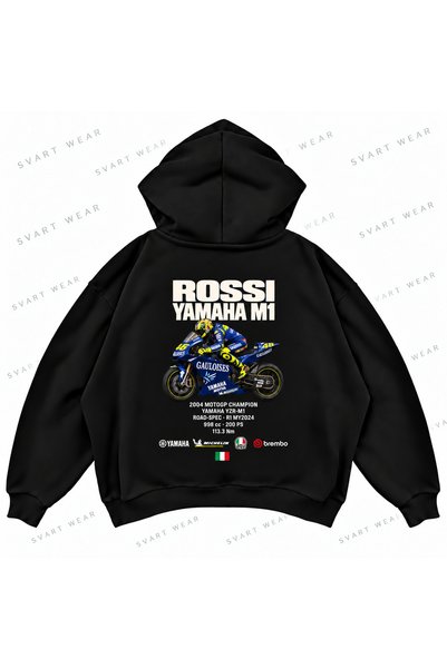 SVART WEAR Valentino Rossi · Yamaha Yzr-M1 · 2004 Printed Oversize Boxy Hoode...