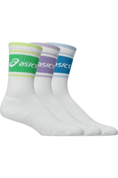 Asics 3 PACK LOGO CREW SOCK Unisex Parrot Green/Pure Silver Koşu Çorabı 3033C...