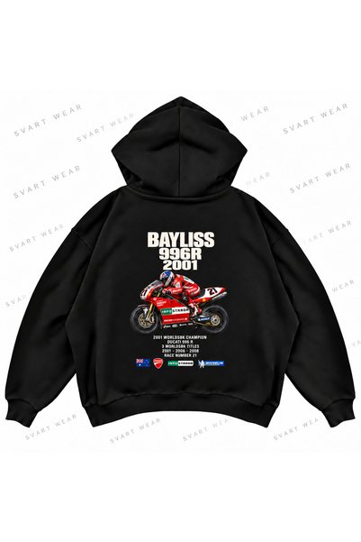 SVART WEAR Troy Bayliss · Ducati 996 R · 2001 Printed Oversized Boxy Hooded S...