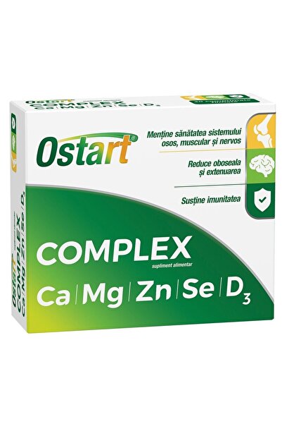 Fiterman Supliment alimentar Ostart Complex Ca+Mg+Zn+Se+D3, 20 comprimate fil...