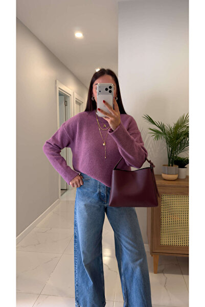 BİRCANÇİL Folisse Lila Basic Yün Kazak