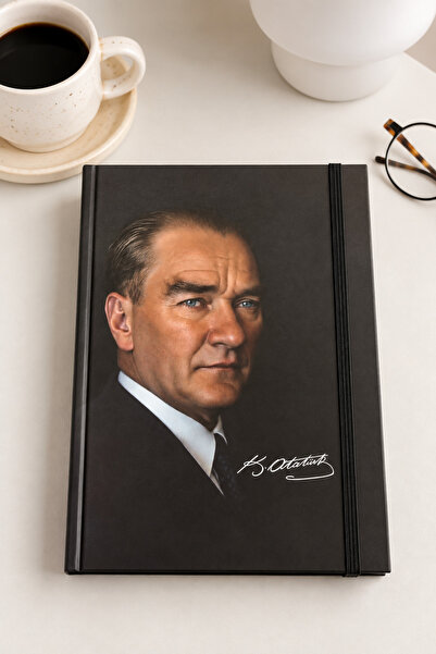 Lizy Ataturk Themed Hardcover Lined Notebook – 168 Sheets with Elastic Band, 17X24Cm |   4 Different Designs