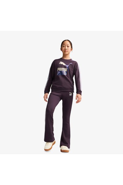 Puma T7 Crew Tr Çocuk Mor Sweatshirt