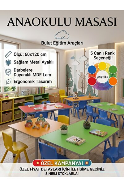 Bulut toys Anaokulu Masa 60*120 cm
