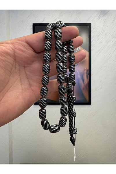 HABBE JEWELS Full Gümüş İşlemeli Sistemli Kapsül Kesim Erzurum Oltu Tespih