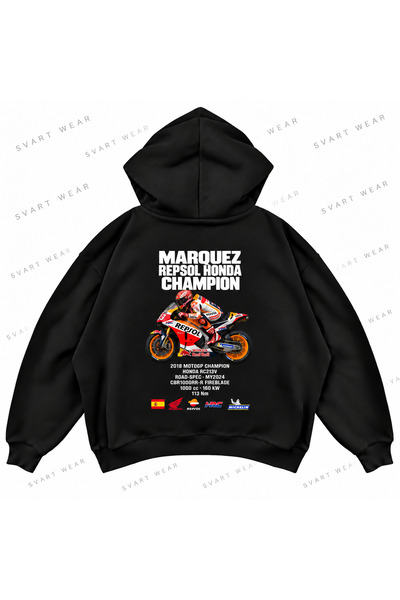 SVART WEAR Marc Marquez · Honda Rc213V · 2018 Front and Back Printed Oversize...