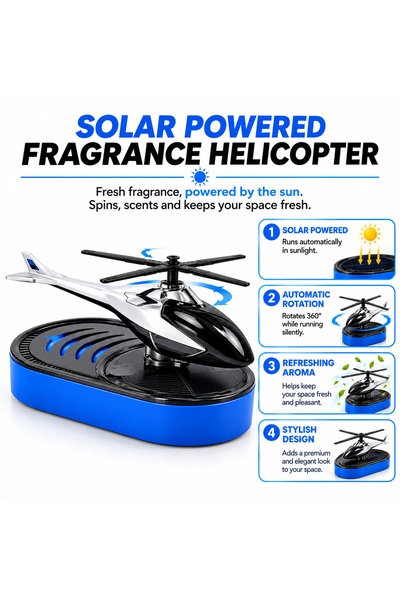 Generic Solar Car Fragrance Helicopter KTP030 Dashboard Air Freshener with Rotating Propeller Aroma Diffuser